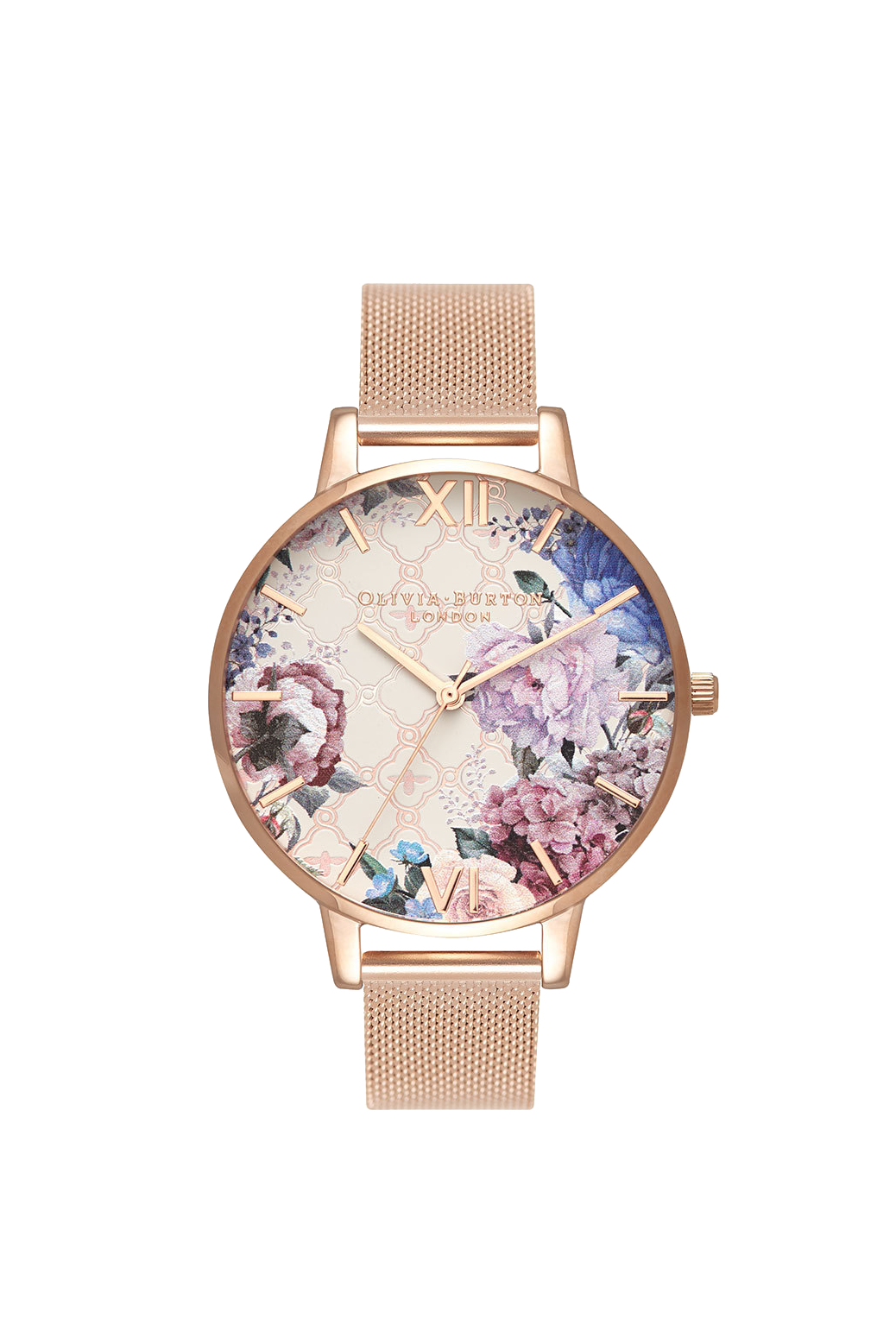 Olivia Burton Glasshouse Rose Gold Plated Mesh Ladies Watch