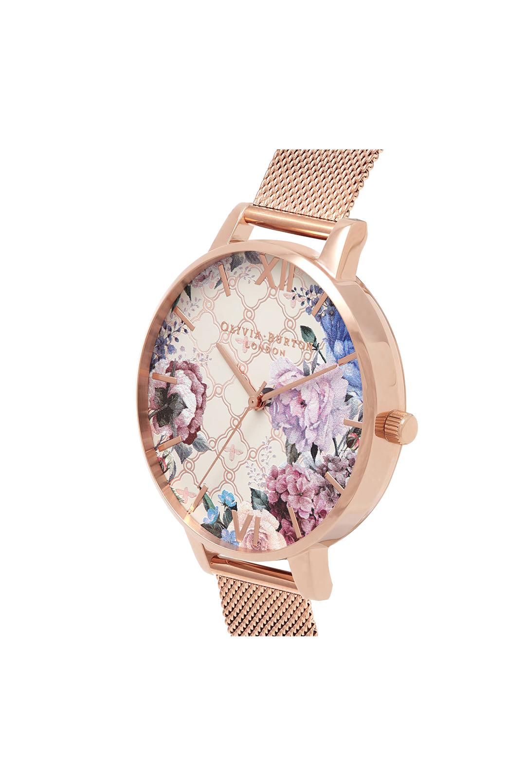 Olivia Burton Glasshouse Rose Gold Plated Mesh Ladies Watch